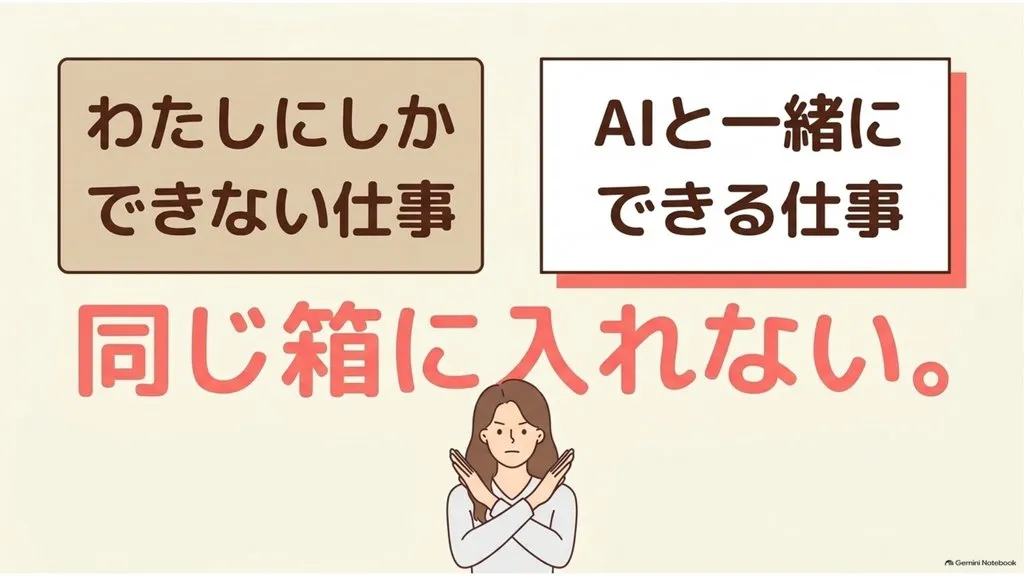 米粉パン教室でAIを使う原則、わたしにしかできない仕事とAIと一緒にできる仕事を同じ箱に入れない、AIで時間を作りお客様へ向き合う時間を増やす教室経営の仕分け方