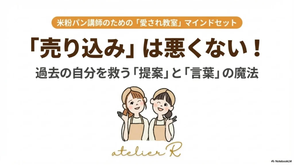 「売り込み」は悪くない！過去の自分を救う「提案」と「言葉」の魔法と書かれた表紙スライド