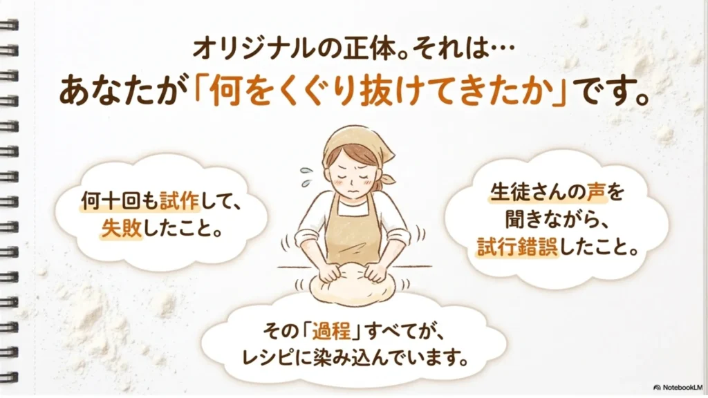 米粉パン教室のオリジナルの正体、講師が何をくぐり抜けてきたかという過程がレシピに染み込む