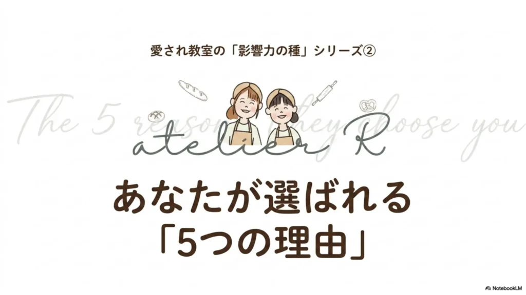 米粉パン講師のための経営ラジオ第62回 愛され教室の『影響力の種』シリーズ②あなたが選ばれる5つの理由〜人が好きになる法則を米粉パン教室に翻訳する〜