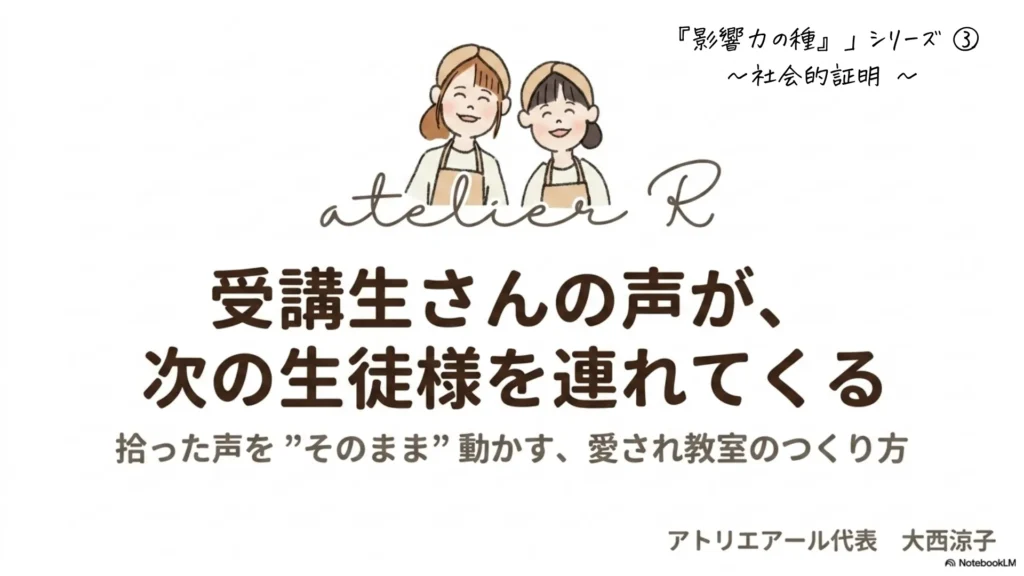 米粉パン講師のための経営ラジオ第63回 愛され教室の『影響力の種』シリーズ③受講生さんの声が次の生徒様を連れてくる〜拾った声を"そのまま"動かす社会的証明の使い方〜