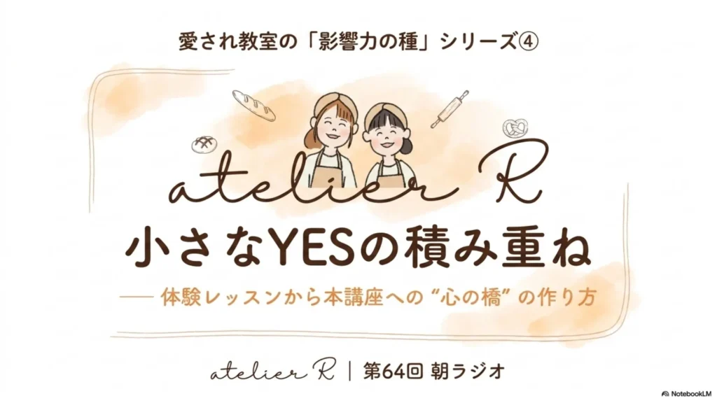 米粉パン講師のための経営ラジオ第64回 愛され教室の『影響力の種』シリーズ④小さなYESの積み重ね〜体験レッスンから本講座への"心の橋"の作り方〜