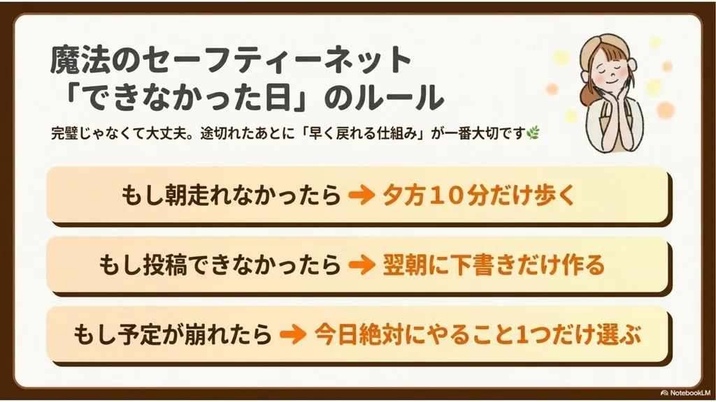 米粉パン教室運営の魔法のセーフティネット『できなかった日』のルール、完璧じゃなくて大丈夫、途切れたあとに『早く戻れる仕組み』を先に用意しておく